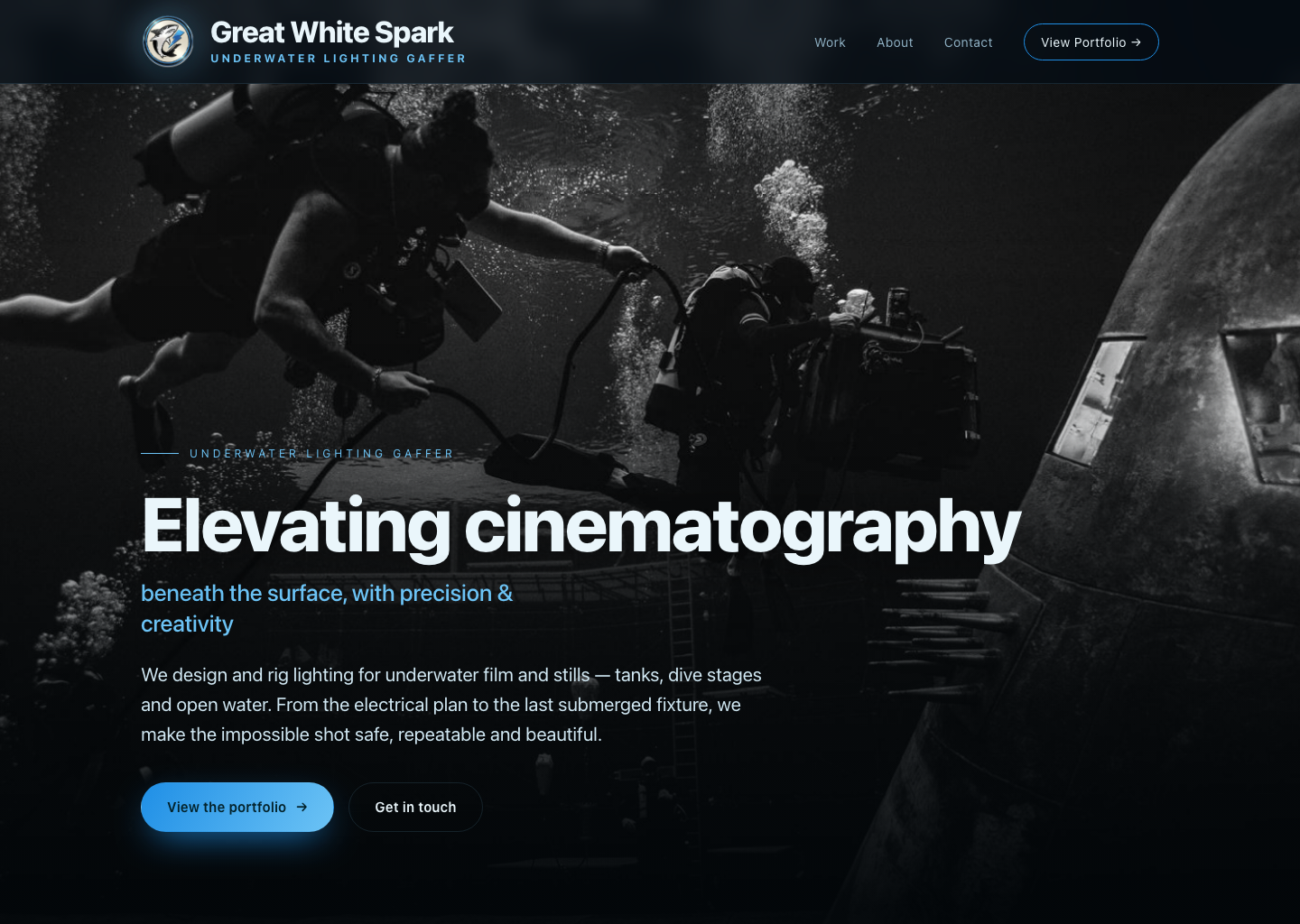 Great White Spark landing page